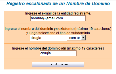 Ya tenemos el dominio cirugia.com.ar y ahora queremos tener cirugía.com.ar