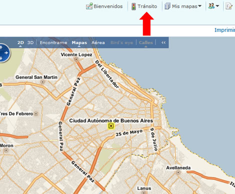 transito El tránsito en el mapa de Buenos Aires